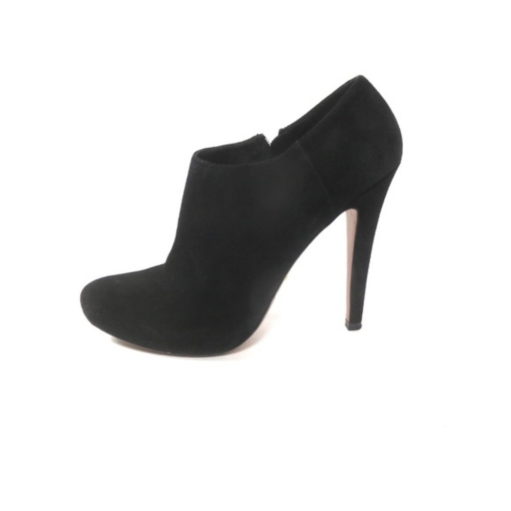 PRADA Platform black short suede Booties heels 9 39 ankle boots